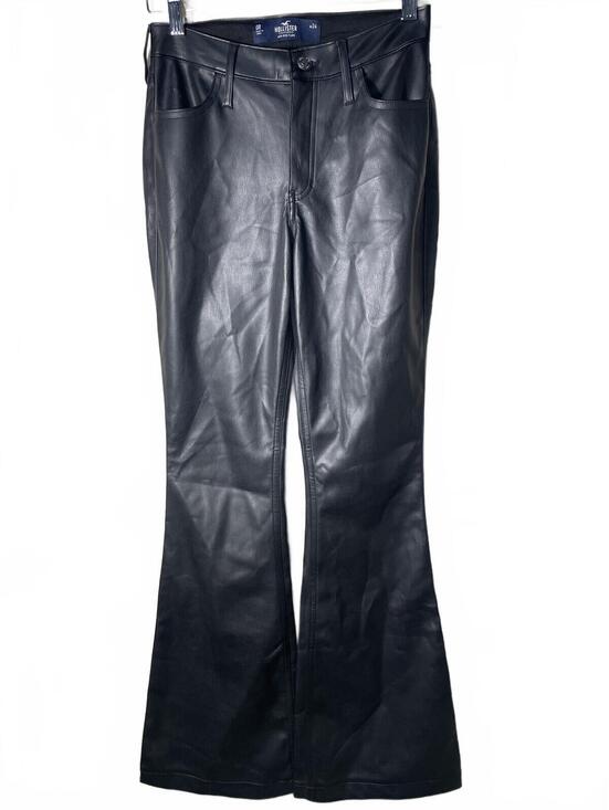 Hollister Pants - Hollister High Rise Flare Faux Leather Pants Women's 0 Black